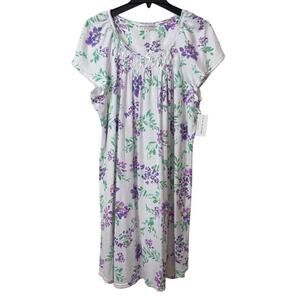 Miss Elaine Gown Womens Size 2X Floral Cottonessa Short Nightgown NEW